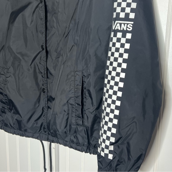 Vans Checkered Sleeve Snap Front Windbreaker Jacket Size XS - Picture 2 of 10